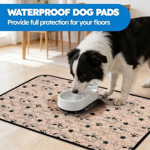 Washable Pee Pads for Dogs, Reusable Puppy Pads, Absorbent & Leakproof Potty Pads for Dogs and Cats, Non-Slip Pet Training Pads for Whelping Playpen Crate, Coffee 28"x40"