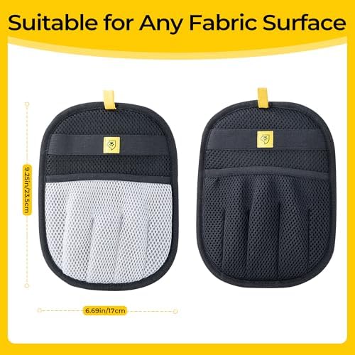 2 Pack Pet Hair Removal Glove for Dogs & Cats - Cat Hair Remover & Dog Hair Removal Tool, Electrostatic Reusable Pet Hair Glove for Furniture, Laundry, Couch, Carpet & Car Seat (Gray/Black Combo)