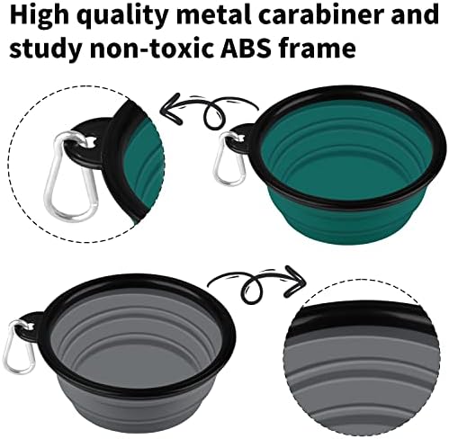 COOYOO Collapsible Dog Bowl,2 Pack Collapsible Dog Water Bowls for Cats Dogs,Portable Pet Feeding Watering Dish for Walking Parking Traveling with 2 Carabiners