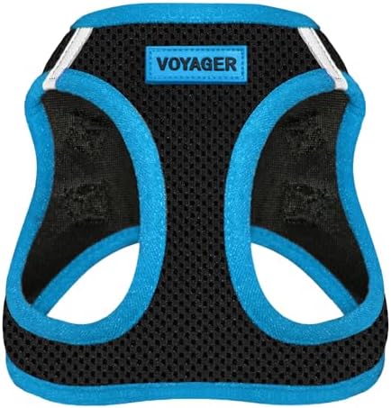 Voyager Step-in Air Dog Vest Harness - Black/Blue Trim, X-Small