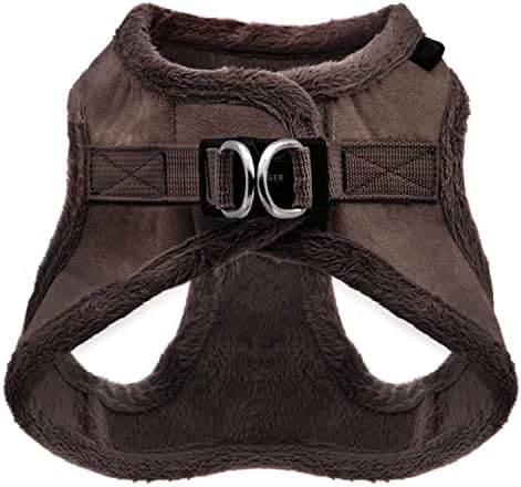 Voyager Step-in Plush Dog Harness – Soft Plush, Step in Vest Harness for Small and Medium Dogs by Best Pet Supplies - Chocolate Suede, XL (Chest: 20.5-23") (Pack of 2)
