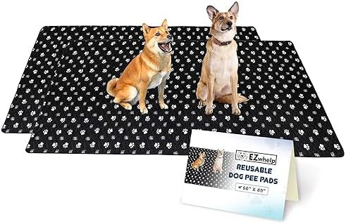 EZwhelp Reusable Dog Pee Pads, Washable Waterproof Mat 50x80 in, 2 Pack