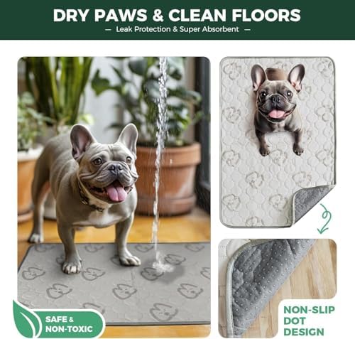 FXW Washable Pee Pads for Dogs, Super Absorbent, 18" x 29", 4 Packs
