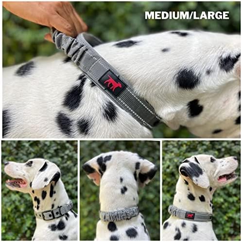 Tuff Pupper Heavy Duty Dog Collar with Handle | Ballistic Nylon Heavy Duty Collar | Padded Reflective Dog Collar with Adjustable Stainless Steel Hardware | Convenient Sizing for All Breeds