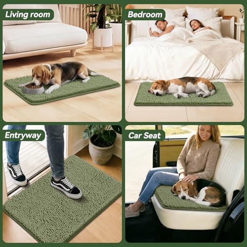 Bcoimo Super Absorbent Dog Door Mat, 36"*24" Anti Slip Mat for Muddy Paws
