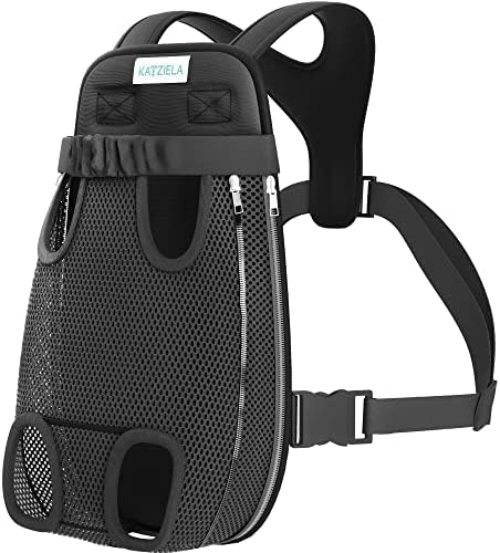 Dog Carrier Front Pack - Pet Cat and Dog Front Carrier - Puppy Backpack Carrier for Small Dogs - Harness and Carrying Holder Pouch for Travel, Hiking, Bike - Adjustable Leg Out Design (Large)