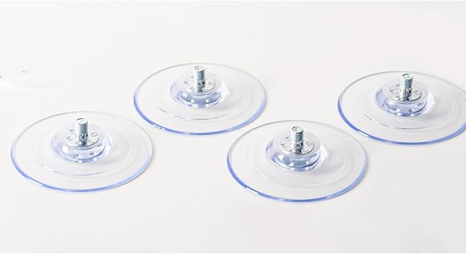 Cat Window Perch Suction Cups, 4 Pack Replacement Set with Screws | Clear PVC suction cups with screws for cat window perches and hammock beds; 4-piece replacement set for compatible models.