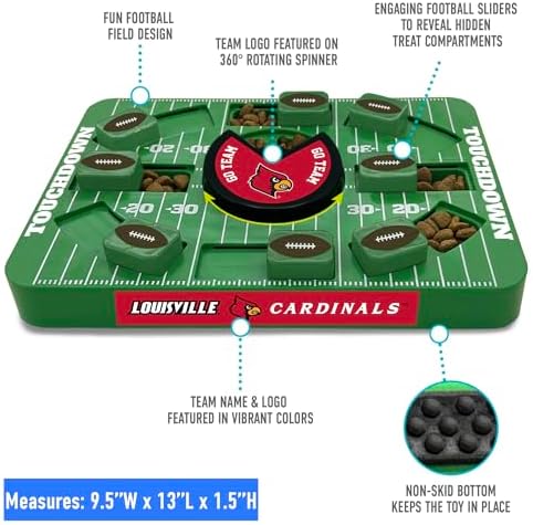 Pets First NCAA Louisville Large Puzzle Toy - Interactive Dog Treat & Slow Feeding Toy