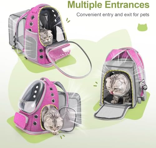 Cawypety Expandable Cat Backpack Large Space Cat Bubble Backpack Carrier