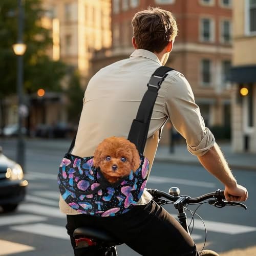 COEQINE Mushroom Sling Bag Crossbody for Dog Walking Pet Carrier Bag