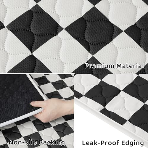 2 Pack Black Checkered Washable Pee Pads for Dogs, Checkered Reusable Dog Pee Pads, for Puppy Playpen, Crate, Whelping Box, Potty Training, Cute Aesthetic Absorbency, Leak-Proof Non-Slip