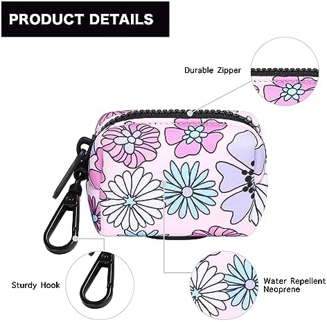 Petmolico Dog Poop Bag Holder Dispenser 2 Pack, Colorful Daisy