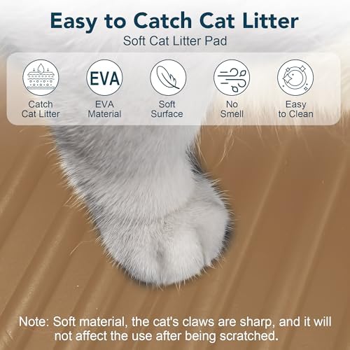 UPSKY Large Cat Litter Mat 31" x 24 Waterproof and Washable, Soft on Paws