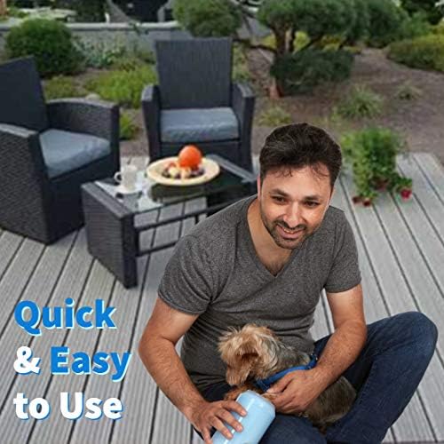 Dog Paw Cleaner | Easy To Open Lid, Soft Rubber Bristles, Quick Pet Feet Cleaning | Portable Paw Washer for Medium Dogs and Cats - Blue