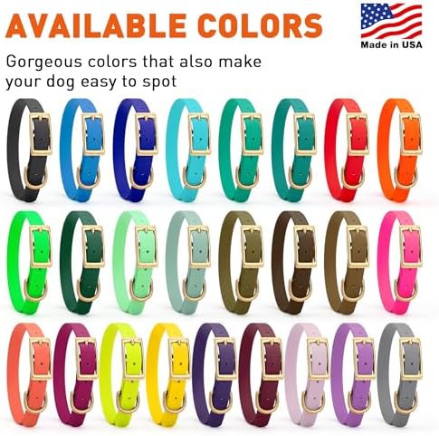 Viper Biothane Heavy Duty Waterproof Dog Collar Strong Coated Nylon Webbing w/Solid Brass Hardware Odor-Proof Easy to Clean High Performance Fits Small Medium or Large Dogs, Sage Green