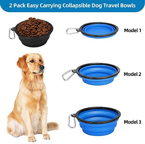 Kytely Large Collapsible Dog Bowls 2 Pack, 34oz Foldable Dog Travel Bowl