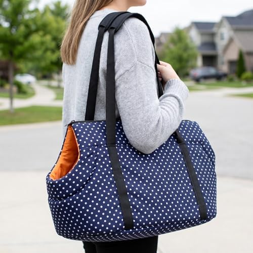 Mikikit Pet Shoulder Bag Portable Pet Bag Backpack Dog Travel for Carrying Pets Breathable Scratch-Resistant Storage Pouch Foldable Shoulder Strap Zipper Access 13.77X8.66X7.87In