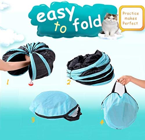 Cat Tunnel Toy 5 Way, Collapsible Cat Playhouse Pet Play Tunnel Tube with Storage Bag for Cats, Puppy, Rabbits, Ferret, Guinea Pig, Indoor and Outdoor Use