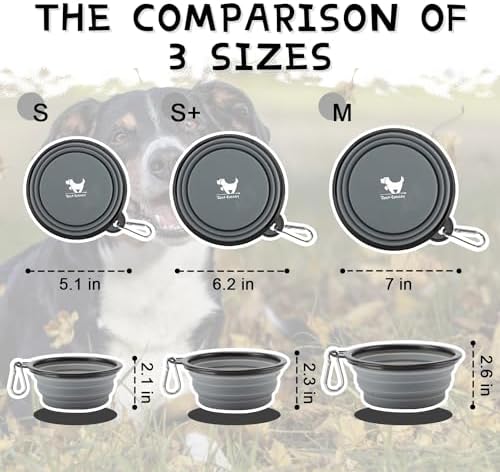Rest-Eazzzy Collapsible Dog Bowls, 2 Pack Sturdy Portable Dog Water Bowls