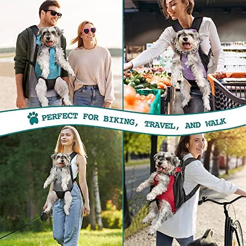 PetAmi Dog Carrier Backpack, Adjustable Dog Pet Cat Front Carrier Backpack | Ventilated Dog Chest Carrier for Hiking Camping Travel, Sling Bag for Small Medium Dog Cat Puppies, Medium, 9-13 lbs, Red