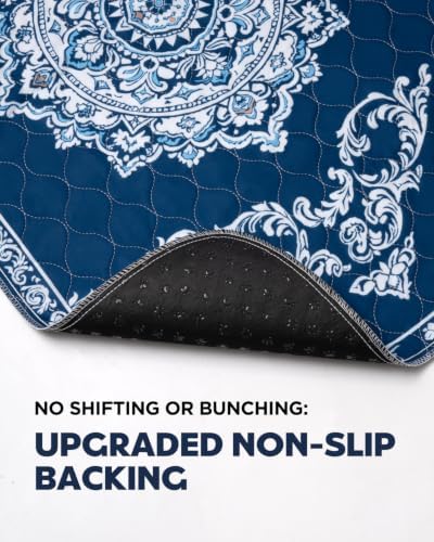 Washable Pee Pads for Dogs 72" x 72" - 1 Pack, Navy Blue, Stylish Reusable Puppy Training Pads - 100% Waterproof & Leak-Proof & Non-Slip, Potty Pads for Whelping, Crate, Floor