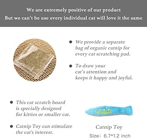 PEEKAB Cat Scratcher Cardboard Reversible Cat Scratch pad Kitty Corrugated Scratching Board Bed Catnip Included