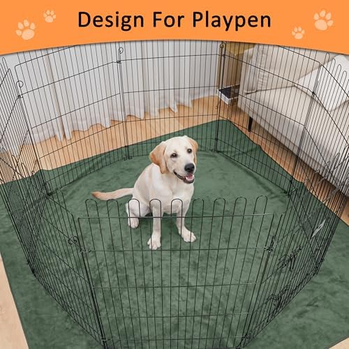 Bunlitent Washable Puppy Pads, 72'' x 72'', 3 Packs, Green, Extra Large