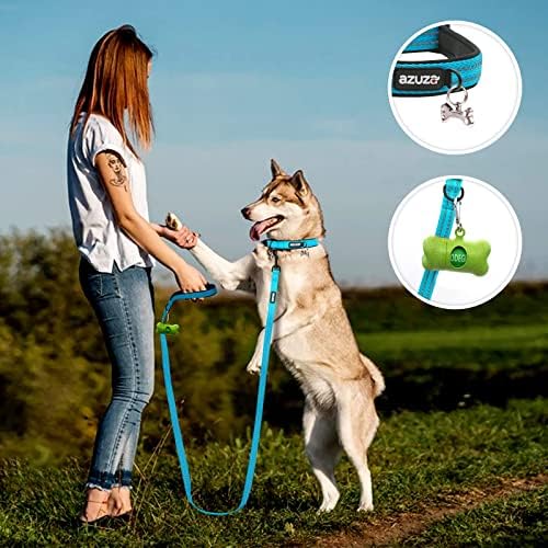 azuza Reflective Dog Collar, Neoprene Padded Small Dog Collar, S
