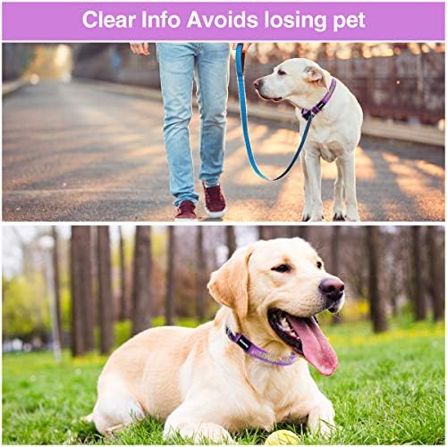 Personalized Dog Collar Adjustable Dog Collar Fadeproof Custom Embroidered with Pet Name and Phone Number, 11 Thread Color Options for Boy and Girl Dogs