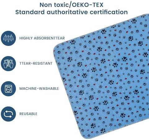 Washable Pee Pads for Dogs,2 Pack Extra Large 36"x54" Super Absorbent Reusable Puppy Pads,Non-Slip 100% Waterproof Dog Pee Pads,Pet Training Pads for Couch, Crate,Potty Training,Floor