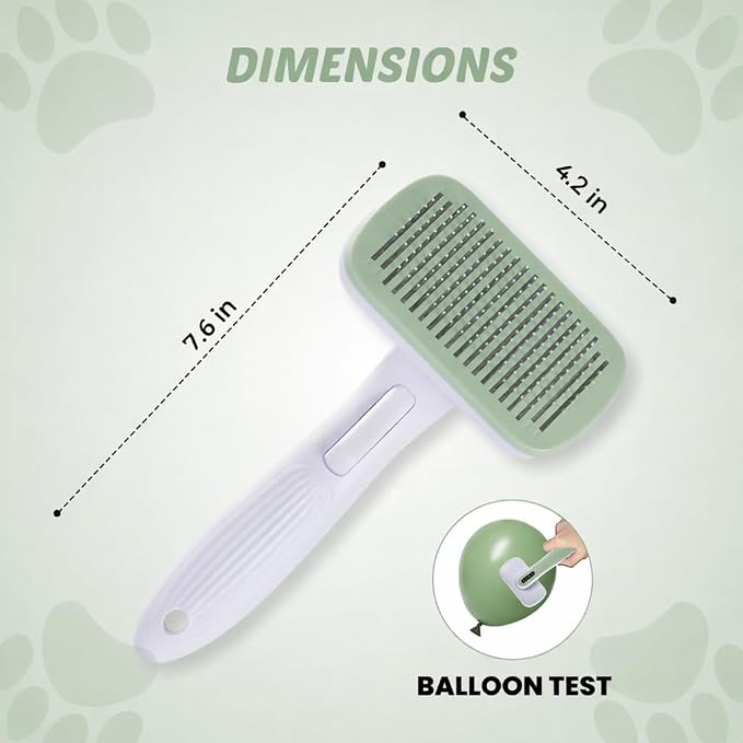 Self Cleaning Slicker Brush for Dogs & Cats, Deshedding Dog Brush | Cat Brushes for Indoor Cats, Removes Loose Undercoat, Mats and Tangles, Skin Friendly Grooming for Long and Short Hair