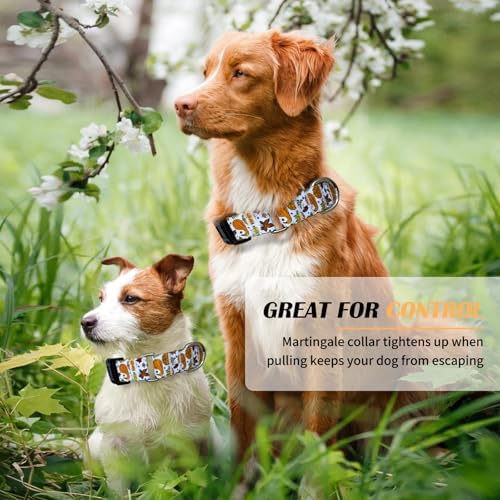 Hikiko Martingale Collar for Dogs with Halloween Pattern,Adjustable,M