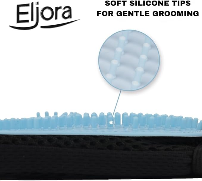 Pet Grooming Gloves (Pair – Left & Right) – 260 Silicone Tips, Dog & Cat Hair Remover, Deshedding & Massage Glove for Long & Short Hair Pets