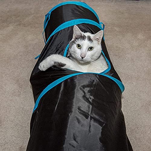 PetLike Cat Tunnel for Indoor Cats Collapsible Pop-up Pet Tube Peek Hole Hideaway Play Toys for Cats with Ball