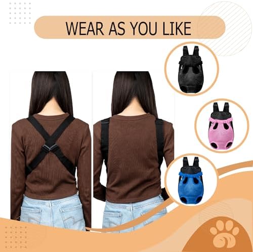 Hands-Free Pet Carrier Backpack for Dogs and Cats - Comfortable Adjustable Legs Carrier - Easy-Fit Design - Perfect for Traveling, Hiking and Camping - Small and Medium Pets (Pink, Medium)
