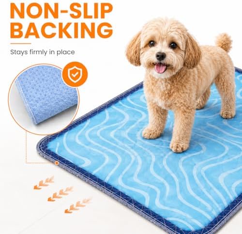 Washable Pee Pads for Dogs, Training Pads Puppy Pads Leak-Proof Reusable Pet Pad, Super Absorbent and Non-Slip Litter Cats Mat for Whelping, Playpen, Housebreaking, Blue 72''x72''