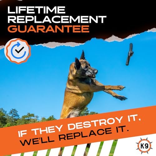 Monster K9 Indestructible Dog Toy – Lifetime Replacement - Durable Chew Toy for Aggressive Chewers - Safe Non-Toxic Natural Rubber - Chew, Tug & Fetch - Tough, Heavy Duty - Med/Large Breed, 8” Wide