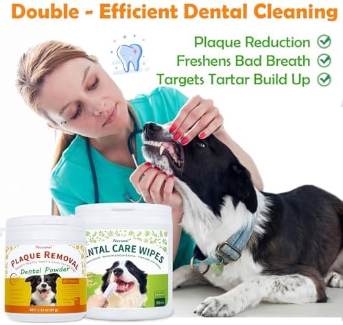 Pet Dental Cleaning Kit with Dental Wipes & Dental Powder