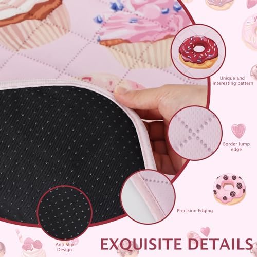 IEUUMLER Washable Pee Pads for Dogs, 2 Pack Cake Pattern Reusable Waterproof Puppy Potty Pads, Non-Slip Absorbent Pet Training Pads for Playpen Crate Bed EU015 Pink Cake, 36x36
