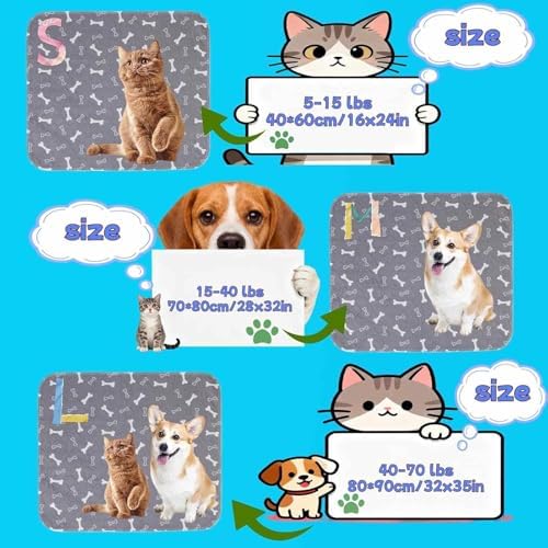 Puppy Pads – Reusable, Washable & Leak-Proof Pet Training Pads for Dogs Cats, Anti-Slip, Home Travel (S-15.7"×23.6")