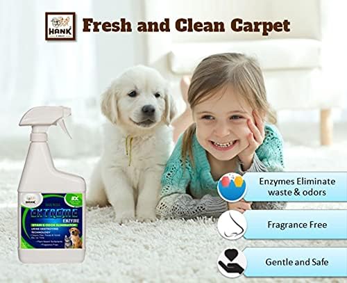 Hank & Harley Extreme Enzyme, PET Stain & Odor Eliminator - Triple Action bio-enzymatic Cleaners and Plant Based surfactants Breaks Down pet Mess Forever. Fragrance Free, Safe for Pets