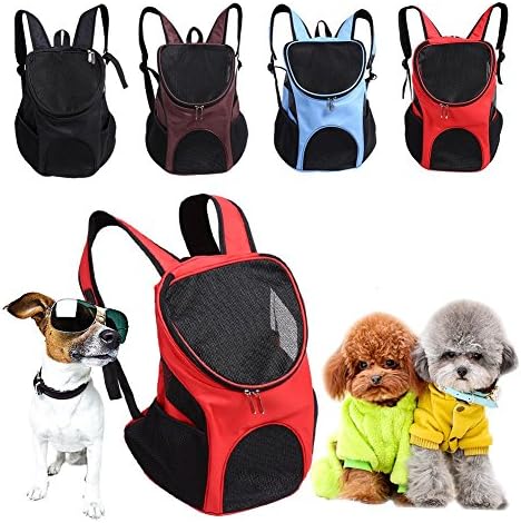 ESUPPORT Dog Carrier Backpack, Pets Bag Carrier Pet Outdoor Backpack Holds Dogs up to 3 kg, Dog Travel Bag with Mesh Window for Walking Hiking Bike Camping Outdoor and Motorcycle