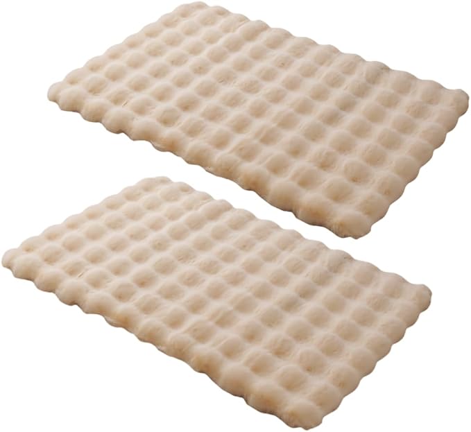 SHENGOCASE Pet Cushion Pad, 15.7 x 23.6 inches, 2-Pack, Faux Fur Dog Cat Kneading Pillow, Washable Crate Mat, Beige