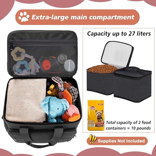 Dog Travel Bag, Large Pet Travel Set with Multi-Function Pockets