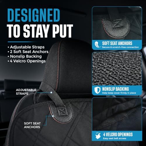 Bulldogology Dog Car Seat Cover 64"x60" Waterproof Heavy Duty Bench Dog Hammock Backseat Protector from Hair, Muddy Paws, Scratches - Pet Car Seat Cover for Cars Trucks SUVs (X-Large)