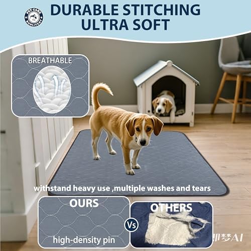 Bunlitent Washable Pee Pads for Dogs 48" x 48", Reusable Puppy Pads 3 Pack