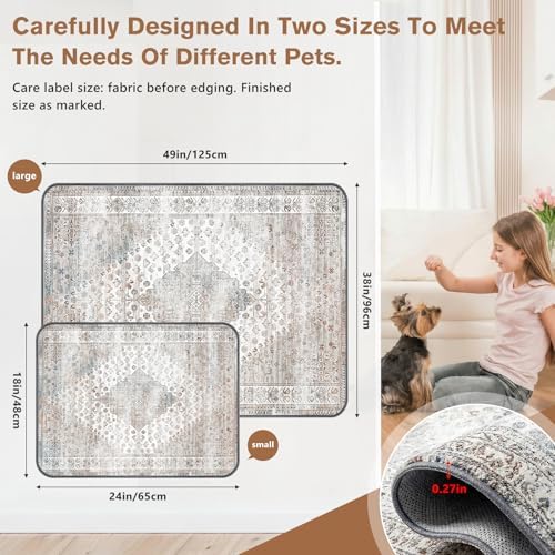 Washable Reusable Dog Pee Pads for Cats 2 Pack Waterproof Non-Slip
