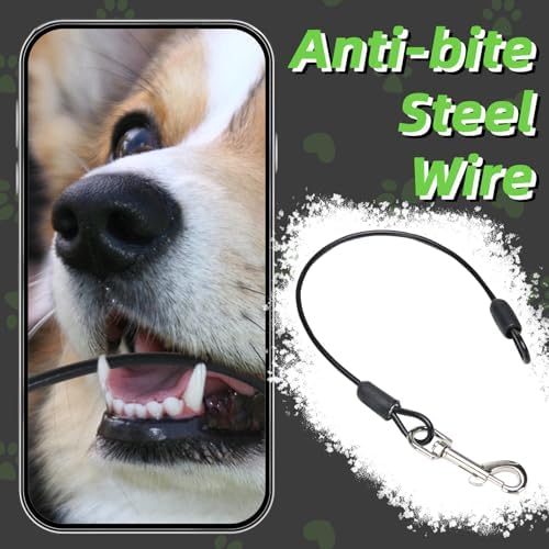 PUPTECK Retractable Dog Leash with Detachable Chew Proof Cable, Green, 16ft