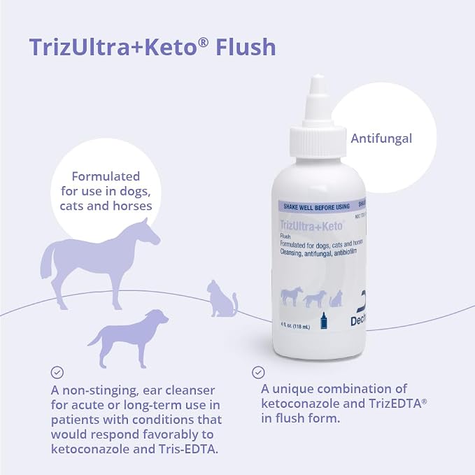 TrizULTRA + Keto® Flush for Dogs, Cats and Horses, 12 Fl Oz | Cleansing, Antibiofilm; Packaging May Vary
