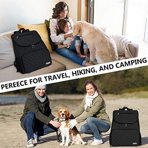 BAGLHER Dog Travel Bag, Airline Approved Pet Supplies Backpack, Dog Travel Backpack with 2 Silicone Collapsible Bowls and 2 Food Baskets, Black